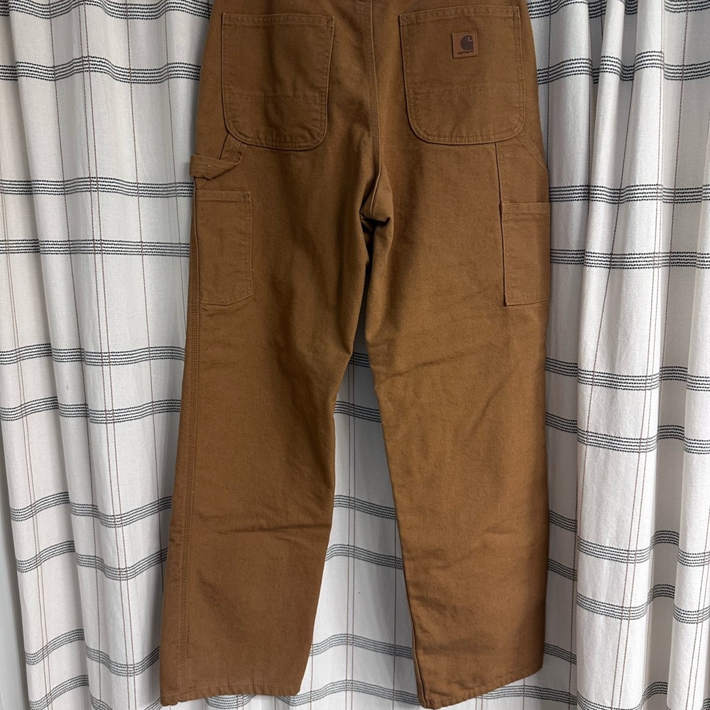 Carhartt Loose Original Fit Washed Duck Flannel-Lined Work Dungarees